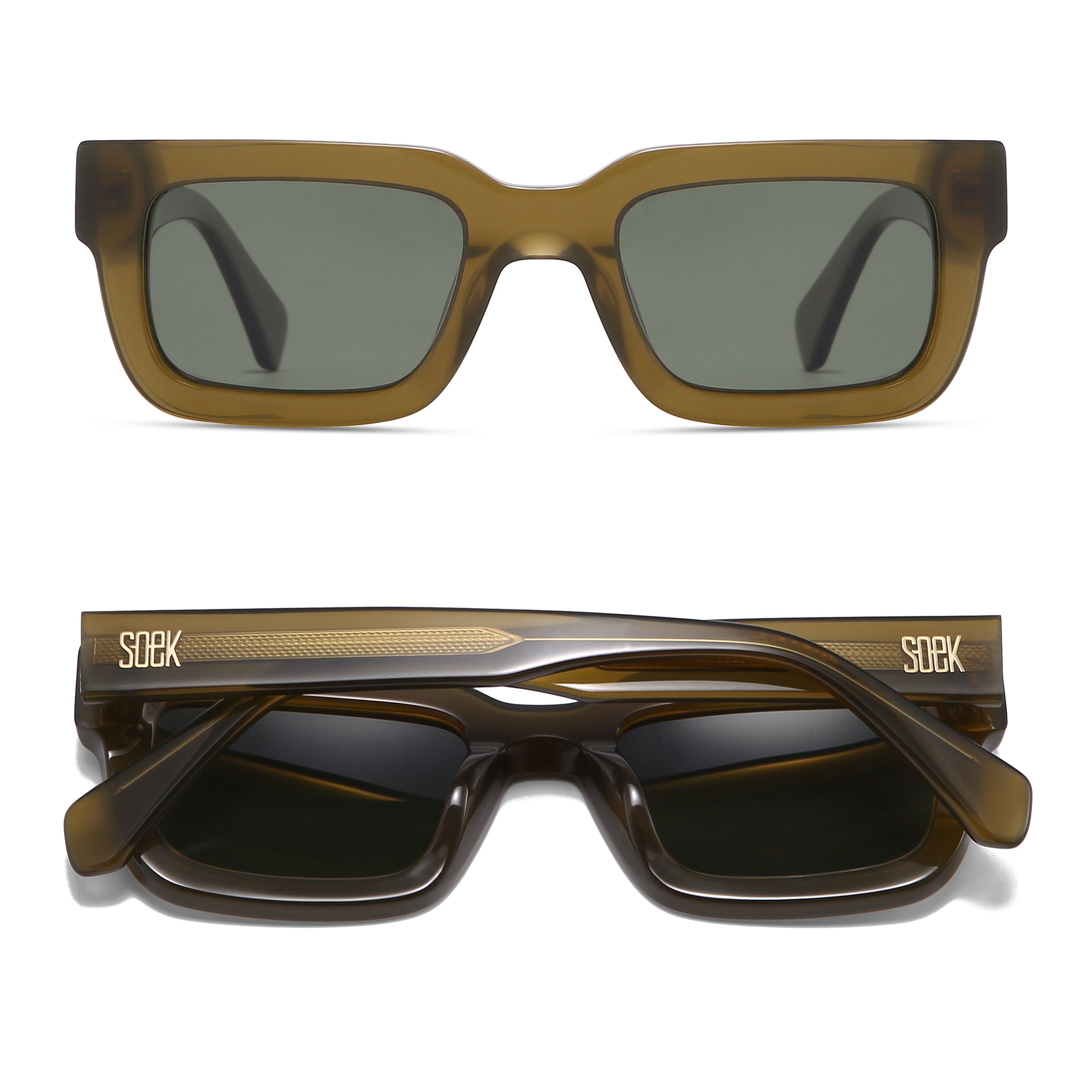 ROVE MOSS - Bio Acetate Khaki Frame l Black Polarised Lens - Soek Fashion Eyewear Australia