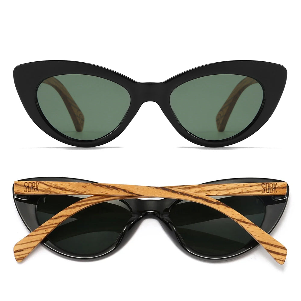 SAVANNAH MIDNIGHT  Black Gradient Lens l Walnut Arms - Soek Fashion Eyewear Australia