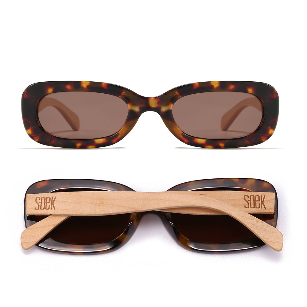 VIBE TOFFEE TORT l Black Polarised Lens l White Maple Arms - Soek Fashion Eyewear Australia