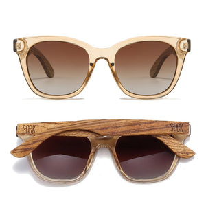 LILA GRACE CHAMPAGNE l Brown Gradient Lens l Walnut Arms - Soek Fashion Eyewear Australia