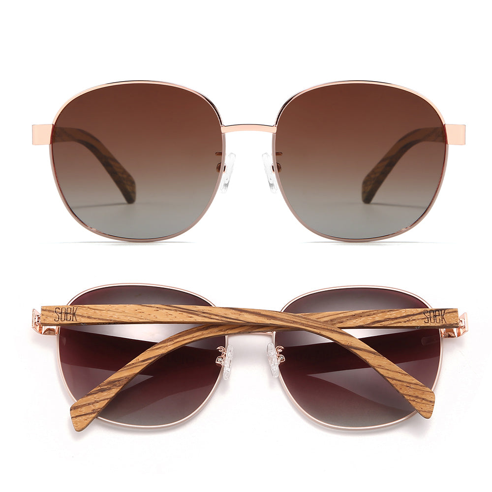 CLEO BLOOM l Rose Gold Metal l Polarised Lenses - Soek Fashion Eyewear Australia