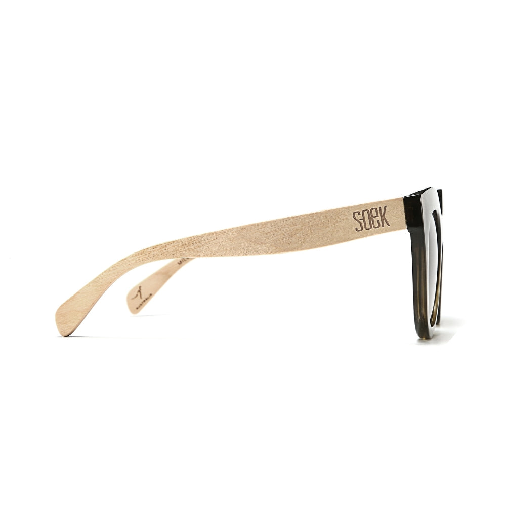 MILLA KHAKI Khaki Gradient Lens l White Maple Arms - Soek Fashion Eyewear Australia