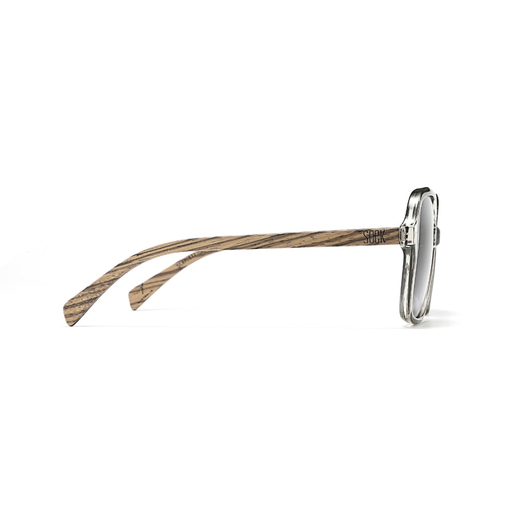 SCARLETT GREY MIST Grey Lens l Walnut Wood Arms - Soek Fashion Eyewear Australia
