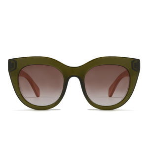 MILLA KHAKI Khaki Gradient Lens l White Maple Arms - Soek Fashion Eyewear Australia