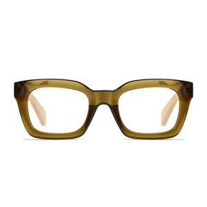 ZAHRA KHAKI l Wooden Blue Light Magnifying Reader - Soek Fashion Eyewear Australia