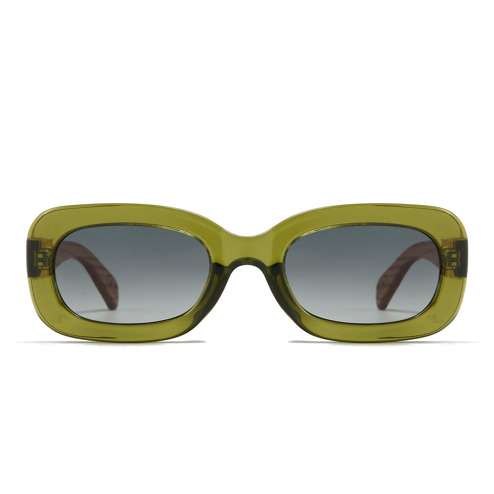 VIBE MOSS l Khaki Green Frame l Black Polarised Lens l White Maple Arms - Soek Fashion Eyewear Australia