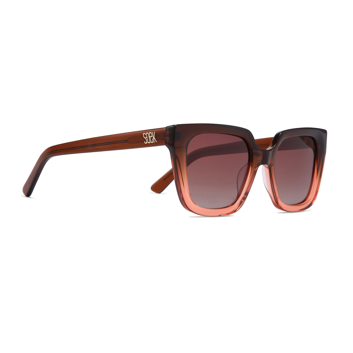 HARPER OMBRE BROWN - Bio Acetate Gradient Pink Frame l Brown Graduated Polarised Lens - Soek Fashion Eyewear Australia