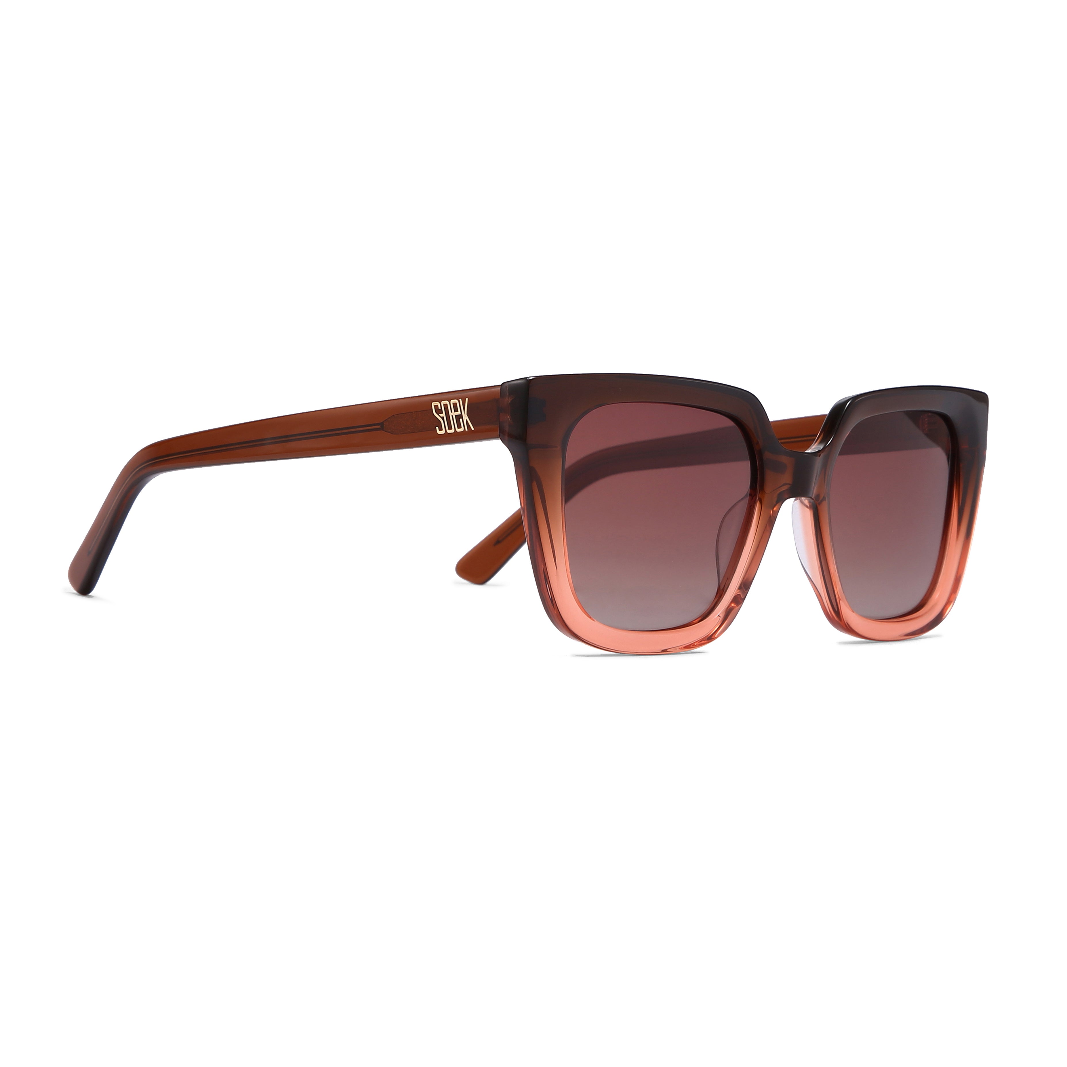 HARPER OMBRE BROWN - Bio Acetate Gradient Pink Frame l Brown Graduated Polarised Lens - Soek Fashion Eyewear Australia