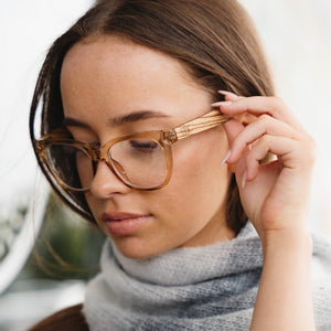 LILA GRACE CHAMPAGNE l Wooden Magnifying Blue Light Reader - Soek Fashion Eyewear Australia