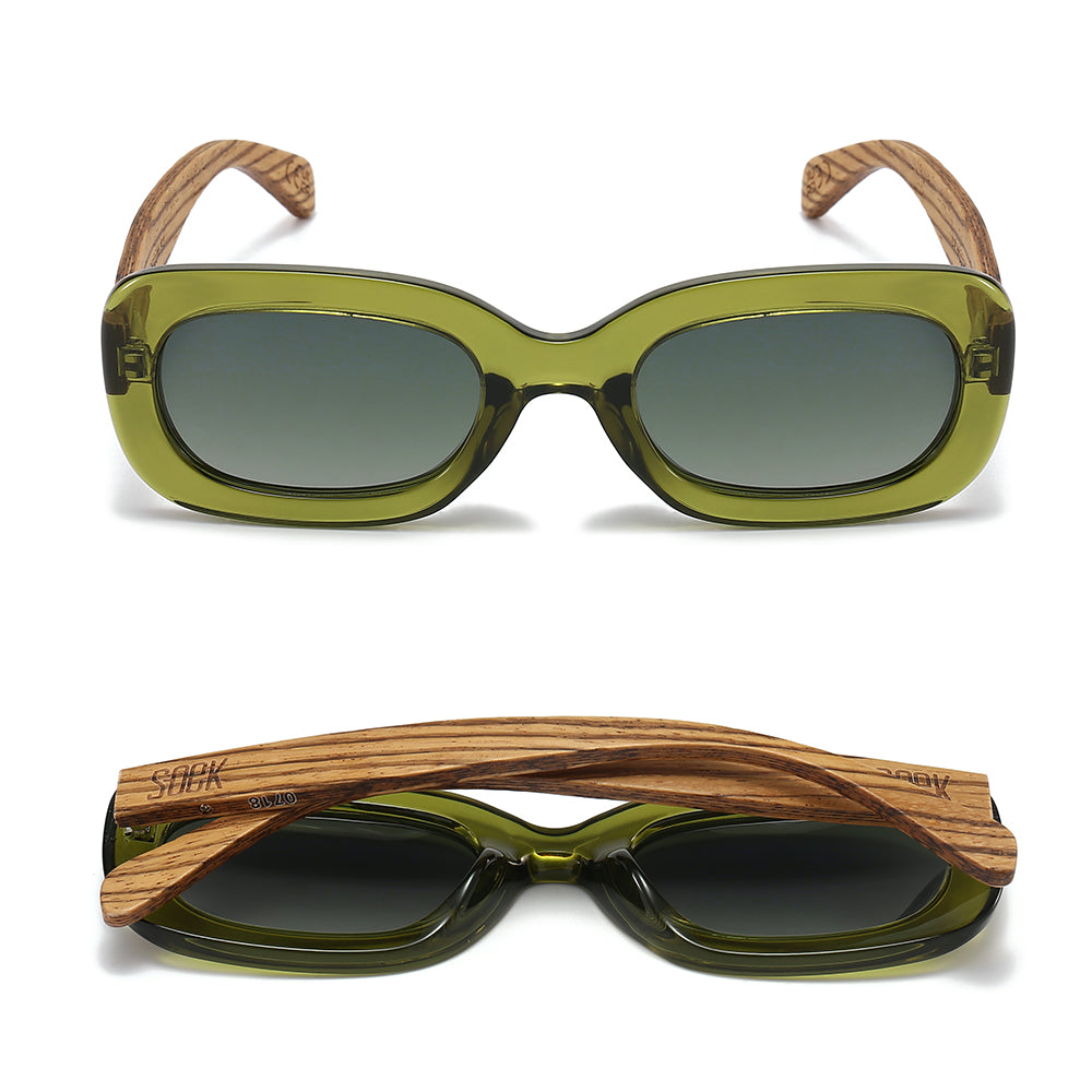 VIBE MOSS l Khaki Green Frame l Black Polarised Lens l White Maple Arm