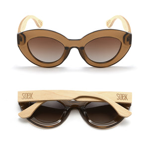 STEVIE MOCHA l Grey Lens l White Maple Arms - Soek Fashion Eyewear Australia