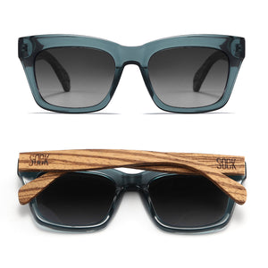 MORGAN INDIGO l Grey Lens l Walnut Arms - Soek Fashion Eyewear Australia