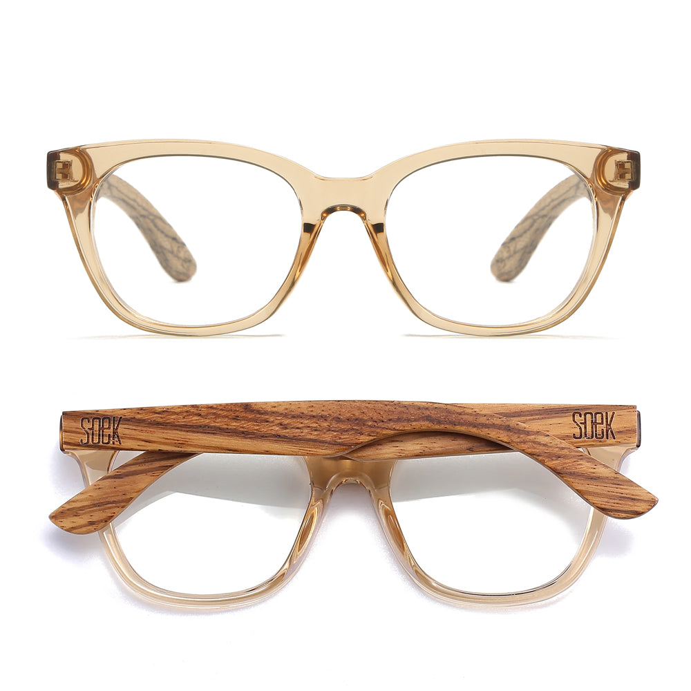 LILA GRACE CHAMPAGNE l Wooden Magnifying Blue Light Reader - Soek Fashion Eyewear Australia