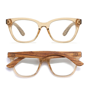 LILA GRACE CHAMPAGNE l Wooden Magnifying Blue Light Reader - Soek Fashion Eyewear Australia