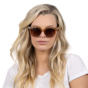 LILA GRACE CHAMPAGNE l Brown Gradient Lens l Walnut Arms - Soek Fashion Eyewear Australia