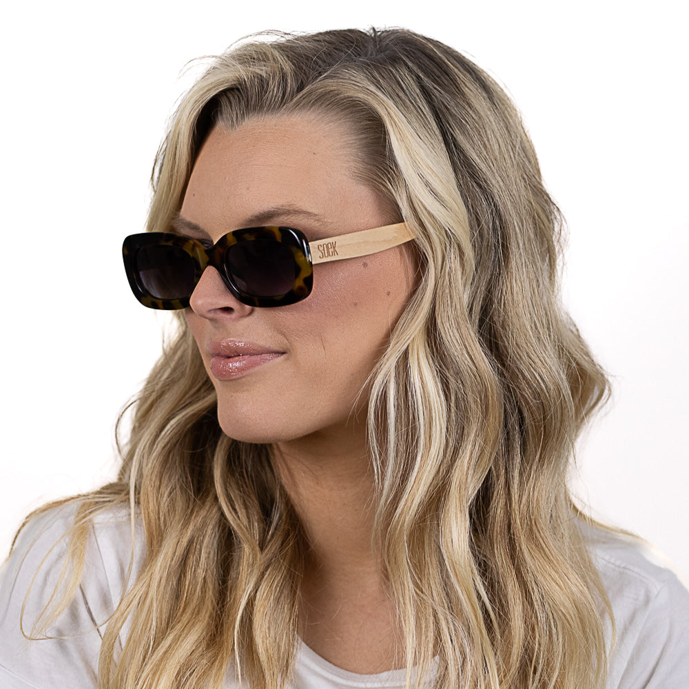 VIBE TOFFEE TORT l Black Polarised Lens l White Maple Arms - Soek Fashion Eyewear Australia