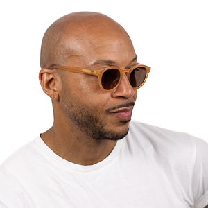 OTIS SAND - Bio Acetate Sand coloured Frame l Khaki Polarised Lens - Soek Fashion Eyewear Australia