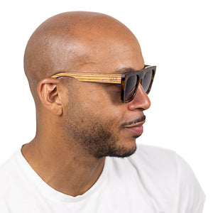 ROCCO TORT l Black Polarised Lens l Walnut Arms - Soek Fashion Eyewear Australia