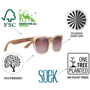 STEVIE IVORY TORT l Black Polarised Lens l Walnut Arms - Soek Fashion Eyewear Australia