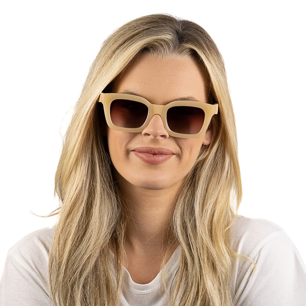 ZAHRA NUDE l Brown Gradient Lens l White Maple Arms - Soek Fashion Eyewear Australia