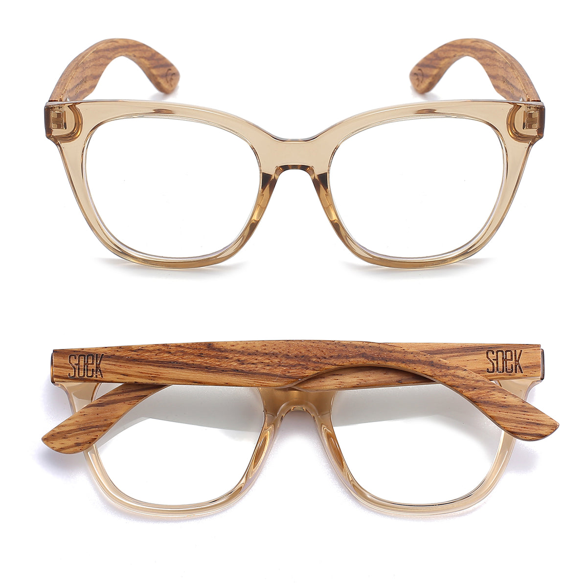 LILA GRACE CHAMPAGNE l Wooden Magnifying Blue Light Reader - Soek Fashion Eyewear Australia